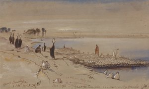 Opposite Beni Hassan by Edward Lear